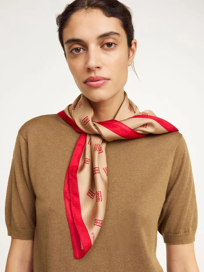 Scarves Women By Malene Birger Monnas Silk Scarf Tannin Scarves Women By Malene Birger Monnas Silk Scarf Tannin