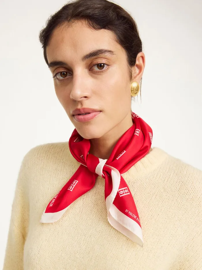 Scarves Women By Malene Birger Monnis Silk Scarf Dark Chilli Scarves Women By Malene Birger Monnis Silk Scarf Dark Chilli