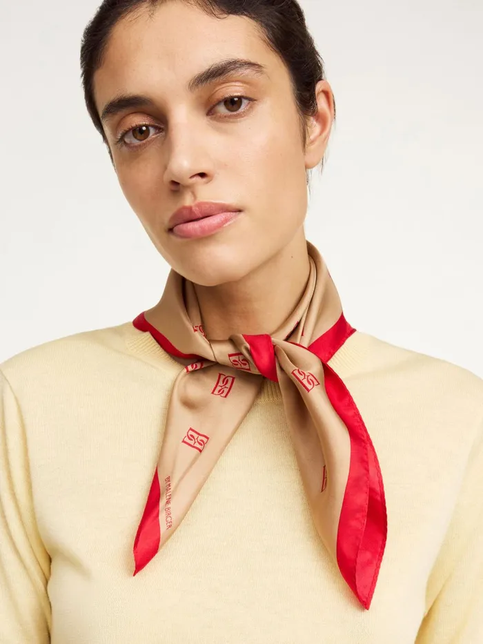 Scarves Women By Malene Birger Monnis Silk Scarf Tannin Scarves Women By Malene Birger Monnis Silk Scarf Tannin