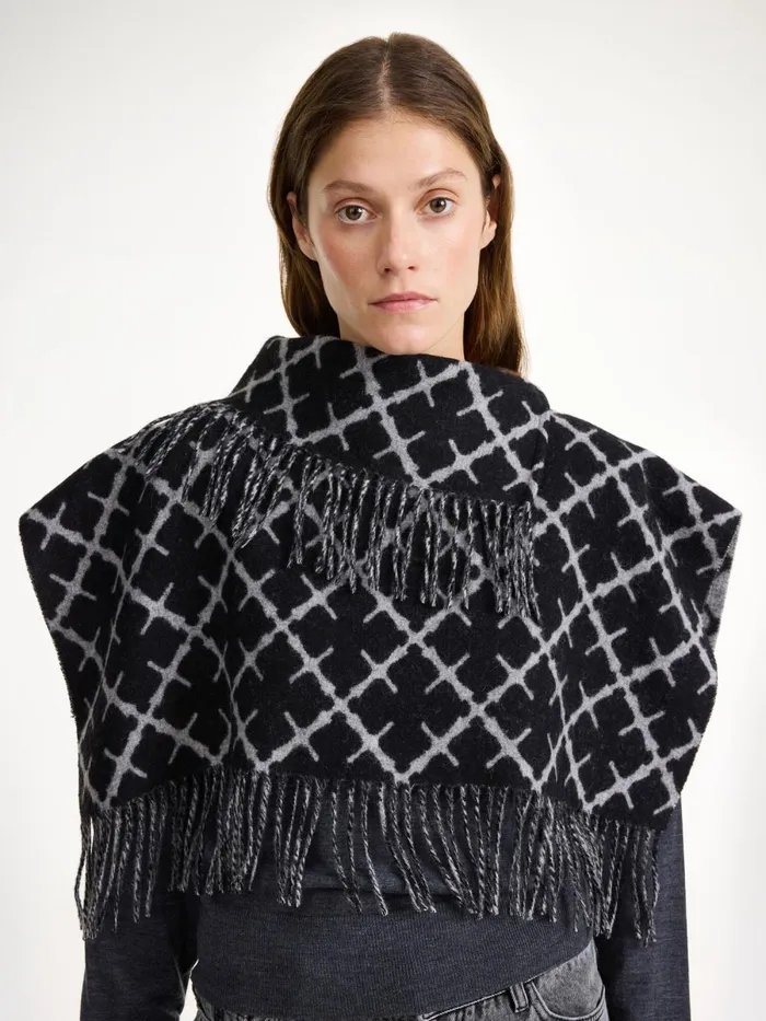 Scarves Women By Malene Birger Turtlos Wool Bib Light Grey Melange Scarves Women By Malene Birger Turtlos Wool Bib Light Grey Melange