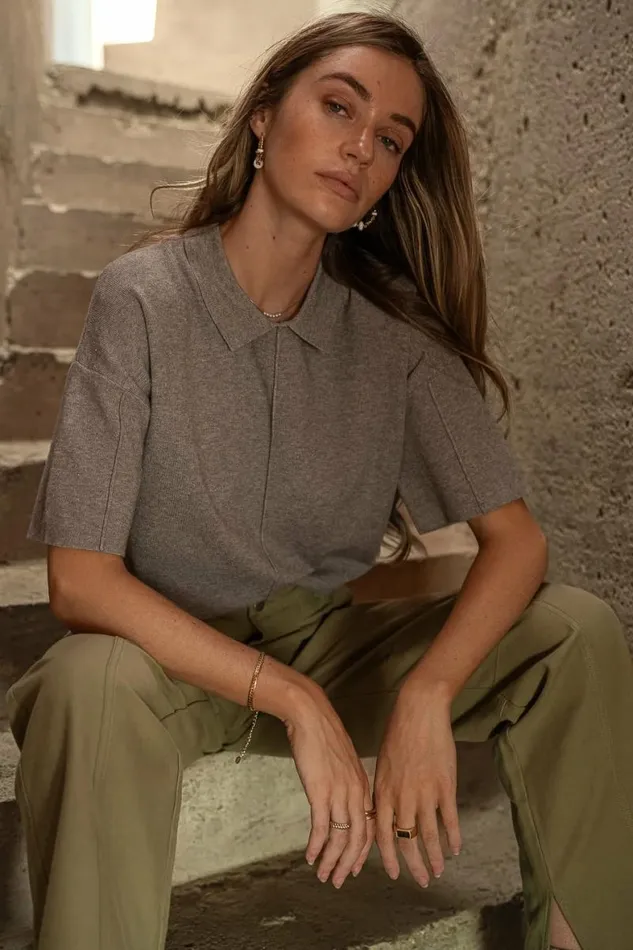 Scotlyn Sweater Top Grey Women Bohme Tops
