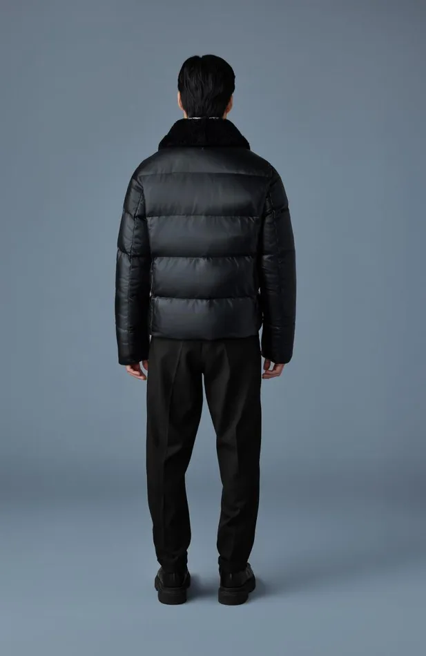 Shearling Jackets Men Mackage KYRIE Leather Down Quilted Jacket With Shearling Collar Black Shearling Jackets Men Mackage KYRIE Leather Down Quilted Jacket With Shearling Collar Black