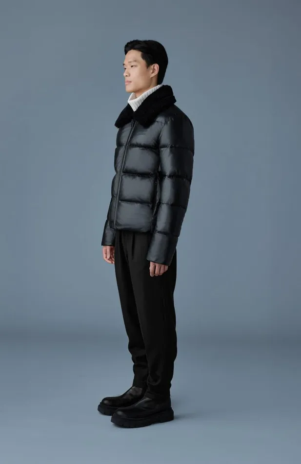 Shearling Jackets Men Mackage KYRIE Leather Down Quilted Jacket With Shearling Collar Black Shearling Jackets Men Mackage KYRIE Leather Down Quilted Jacket With Shearling Collar Black
