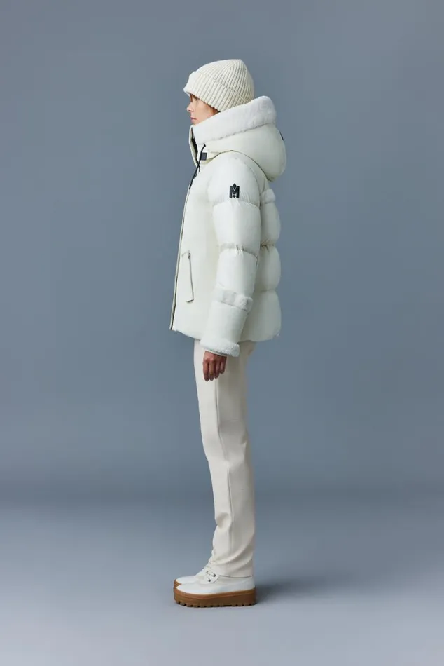 Shearling Jackets Women Mackage CYRAH Arctic Twill Down Jacket With Shearling Trim Blackcream Shearling Jackets Women Mackage CYRAH Arctic Twill Down Jacket With Shearling Trim Blackcream