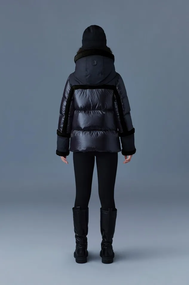 Shearling Jackets Women Mackage CYRAH Arctic Twill Down Jacket With Shearling Trim Blackcream Shearling Jackets Women Mackage CYRAH Arctic Twill Down Jacket With Shearling Trim Blackcream