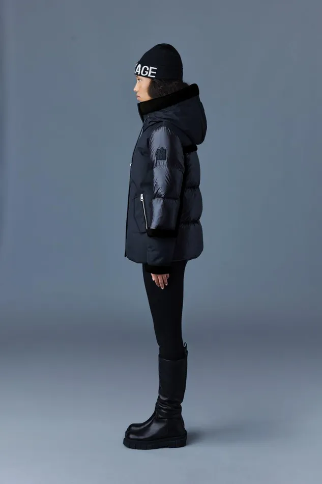 Shearling Jackets Women Mackage CYRAH Arctic Twill Down Jacket With Shearling Trim Blackcream Shearling Jackets Women Mackage CYRAH Arctic Twill Down Jacket With Shearling Trim Blackcream