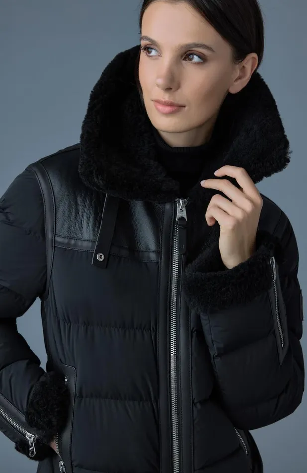 Shearling Jackets Women Mackage VANNA Mixedmedia Shearling Down Jacket Trenchnatural Shearling Jackets Women Mackage VANNA Mixedmedia Shearling Down Jacket Trenchnatural