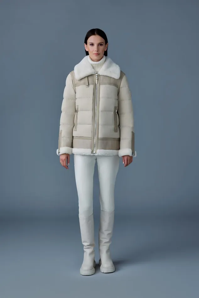 Shearling Jackets Women Mackage VANNA Mixedmedia Shearling Down Jacket Trenchnatural Shearling Jackets Women Mackage VANNA Mixedmedia Shearling Down Jacket Trenchnatural