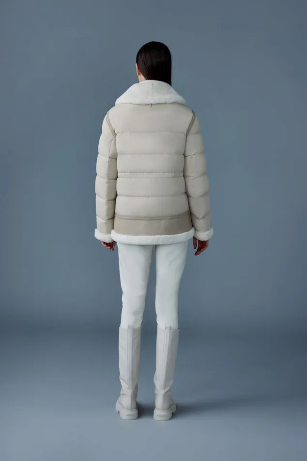Shearling Jackets Women Mackage VANNA Mixedmedia Shearling Down Jacket Trenchnatural Shearling Jackets Women Mackage VANNA Mixedmedia Shearling Down Jacket Trenchnatural