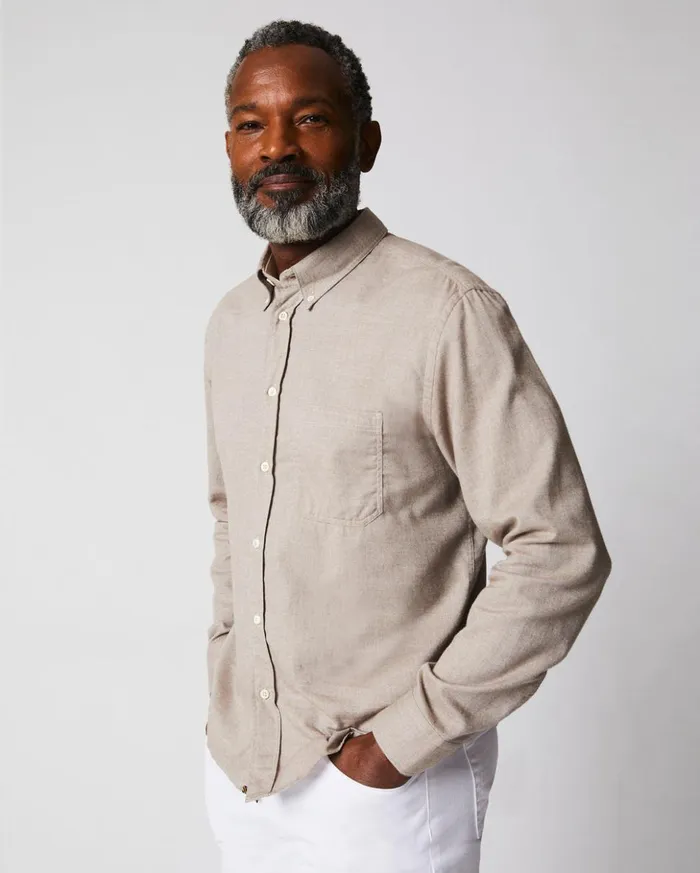 Shirting Men Billy Reid Tuscumbia Classic Shirt Tan