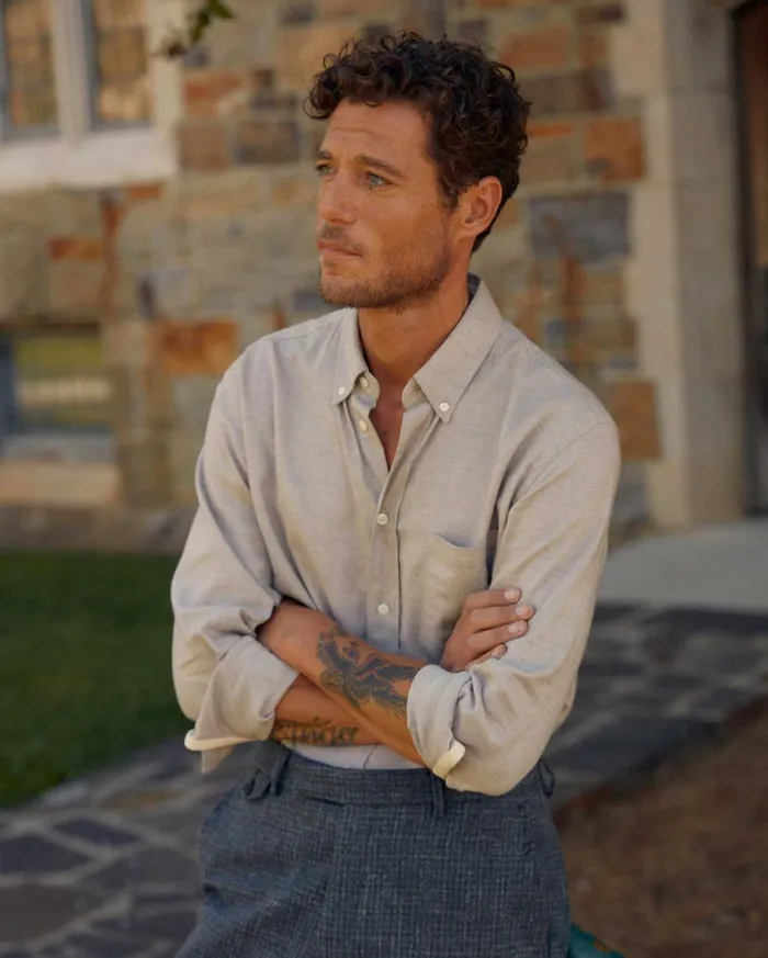 Shirting Men Billy Reid Tuscumbia Classic Shirt Tan