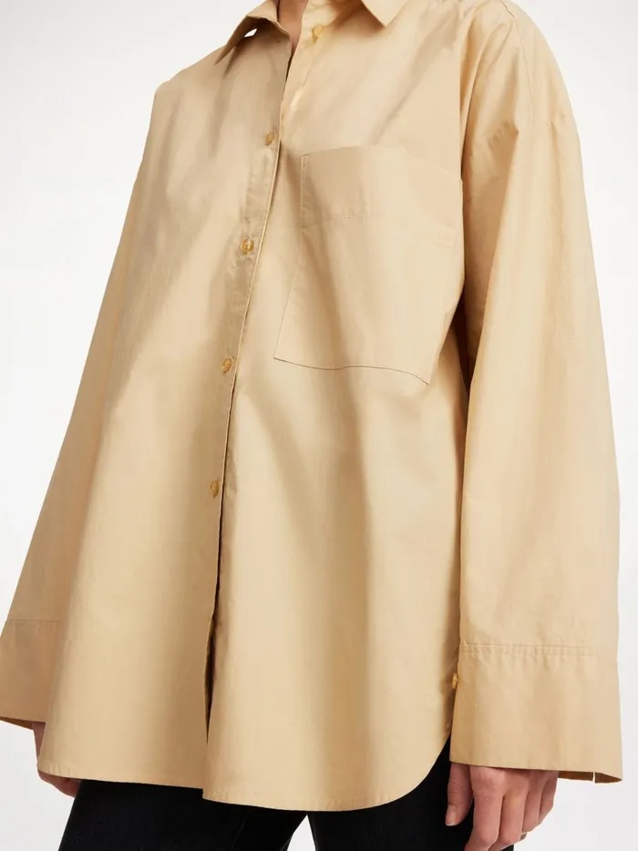Shirts and Blouses Women By Malene Birger Derris Organic Cotton Shirt Dark Sand Shirts and Blouses Women By Malene Birger Derris Organic Cotton Shirt Dark Sand