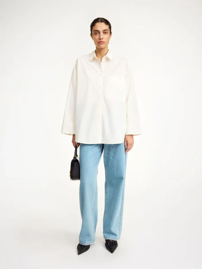 Shirts and Blouses Women By Malene Birger Derris Organic Cotton Shirt Whisper White