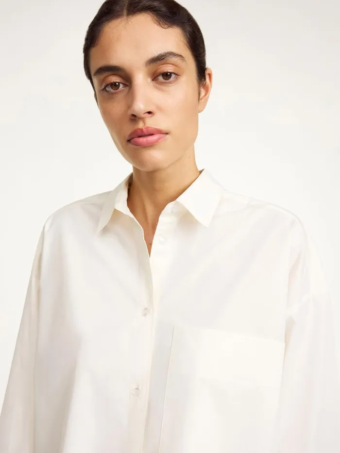 Shirts and Blouses Women By Malene Birger Derris Organic Cotton Shirt Whisper White Shirts and Blouses Women By Malene Birger Derris Organic Cotton Shirt Whisper White