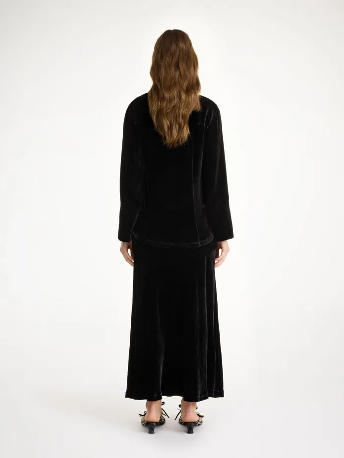 Shirts and Blouses Women By Malene Birger Rosiannas Velvet Shirt Black Shirts and Blouses Women By Malene Birger Rosiannas Velvet Shirt Black