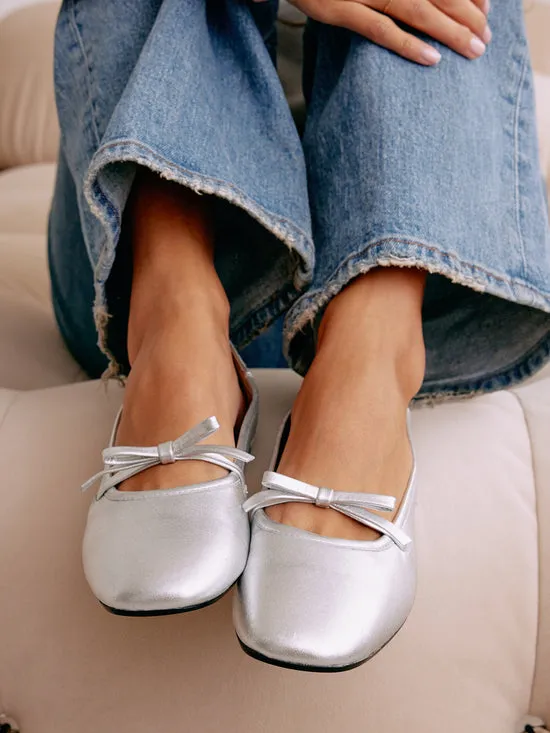 Shoes Missy Ballet Flat Silver Lisa Says Gah Women