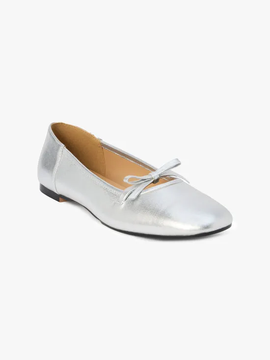Shoes Missy Ballet Flat Silver Lisa Says Gah Women Shoes Missy Ballet Flat Silver Lisa Says Gah Women