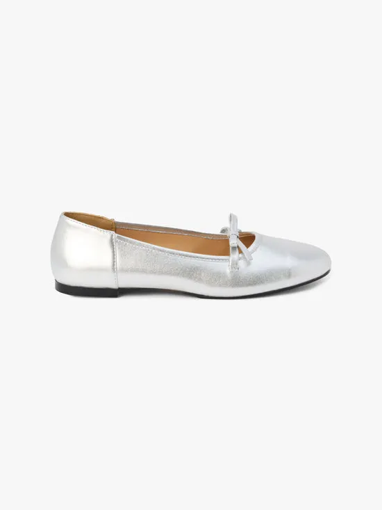 Shoes Missy Ballet Flat Silver Lisa Says Gah Women Shoes Missy Ballet Flat Silver Lisa Says Gah Women
