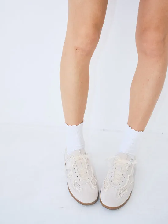 Shoes Tb490 Crochet Leather Sneakers Cream Lisa Says Gah Women Shoes Tb490 Crochet Leather Sneakers Cream Lisa Says Gah Women