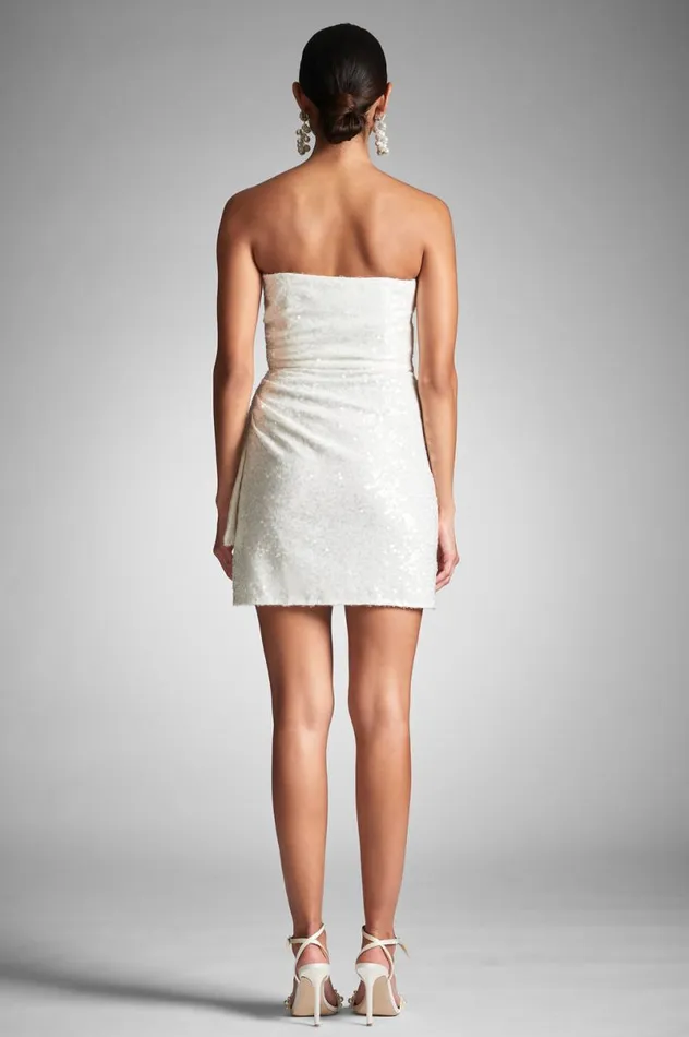 Short Women Sachin and Babi Fete Dress 8211 Ivory Sequins