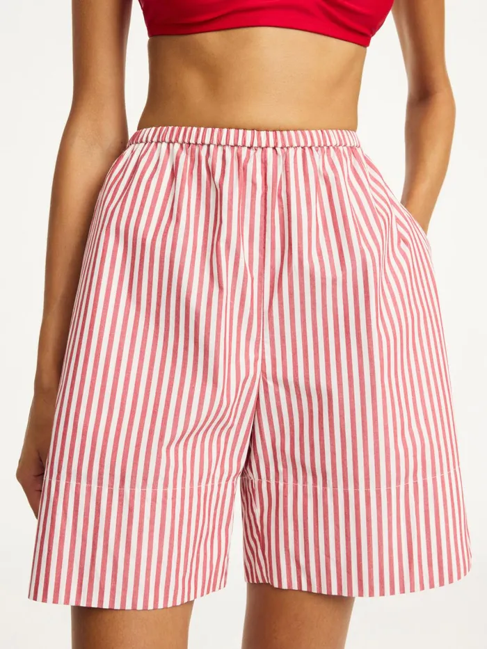 Shorts Women By Malene Birger Siona Shorts Red White Stripes Shorts Women By Malene Birger Siona Shorts Red White Stripes