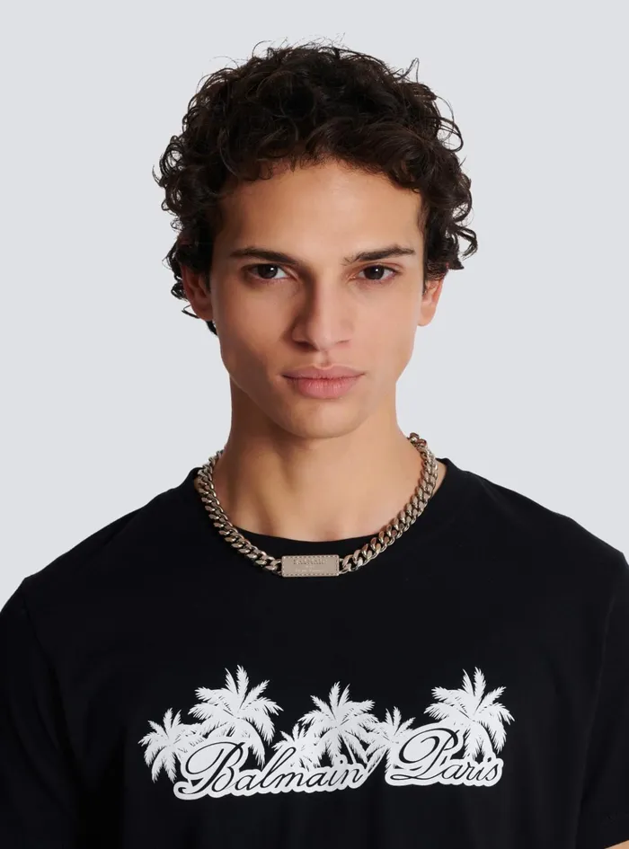 Signature Tubular Brass Necklace Silver Men Balmain Fashion Jewelry