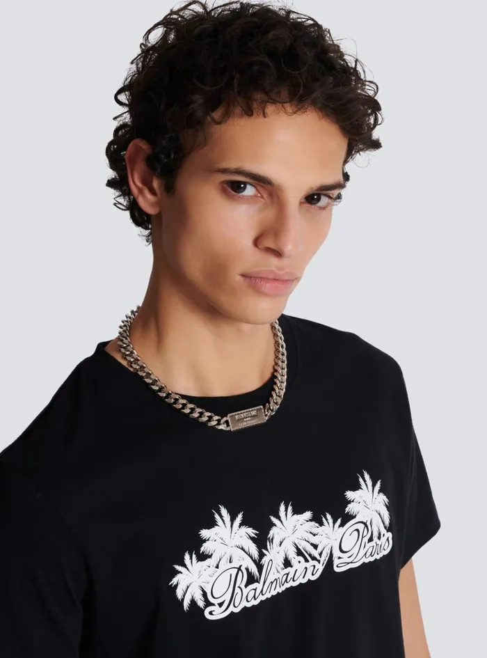 Signature Tubular Brass Necklace Silver Men Balmain Fashion Jewelry