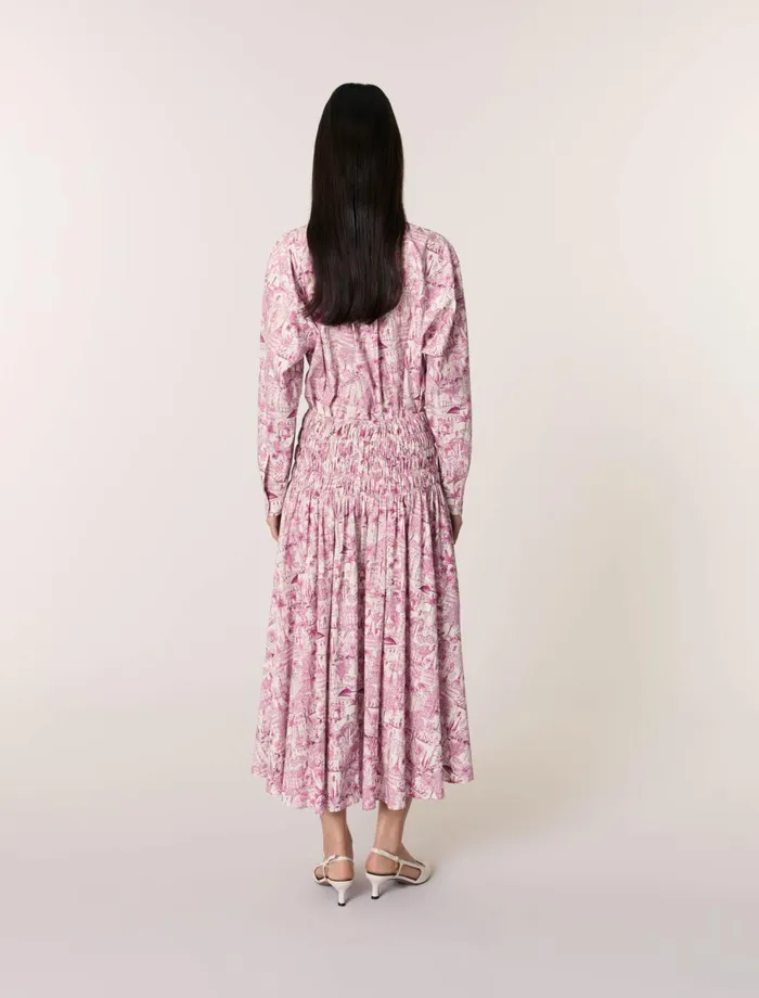 Skirts and Shorts Women Maje Printed Maxi Skirt Paris Pink Print