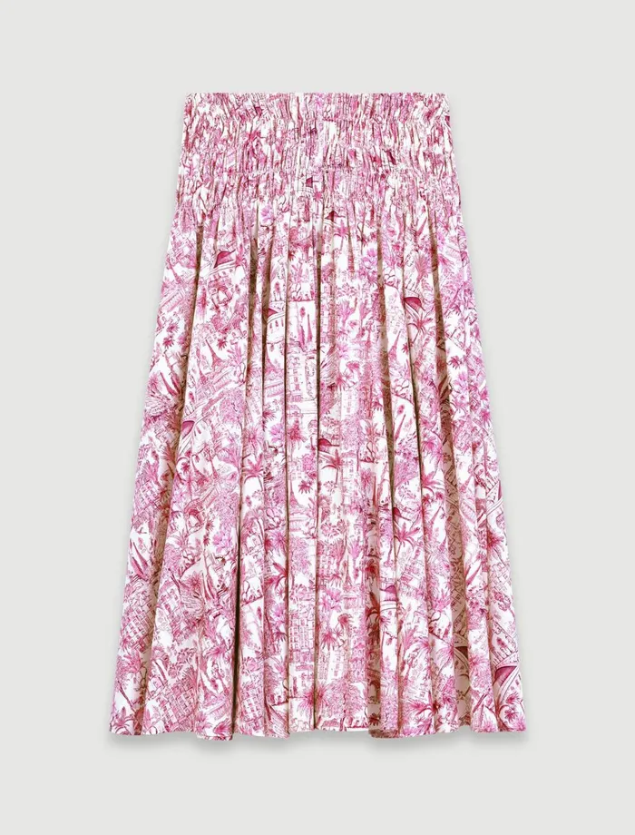 Skirts and Shorts Women Maje Printed Maxi Skirt Paris Pink Print
