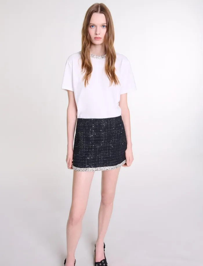 Skirts and Shorts Women Maje Sequinned Skort Black
