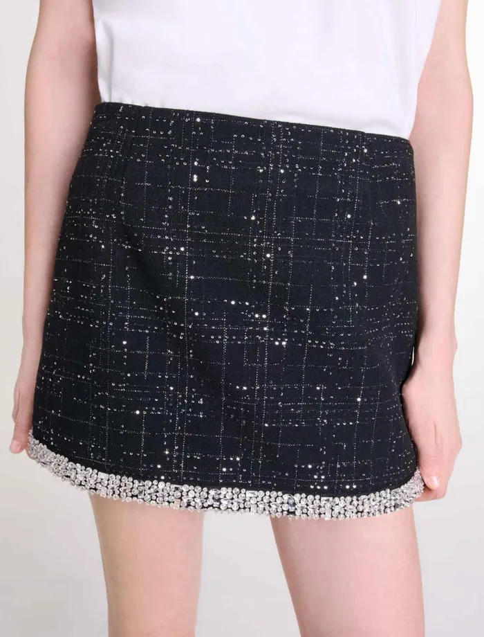 Skirts and Shorts Women Maje Sequinned Skort Black