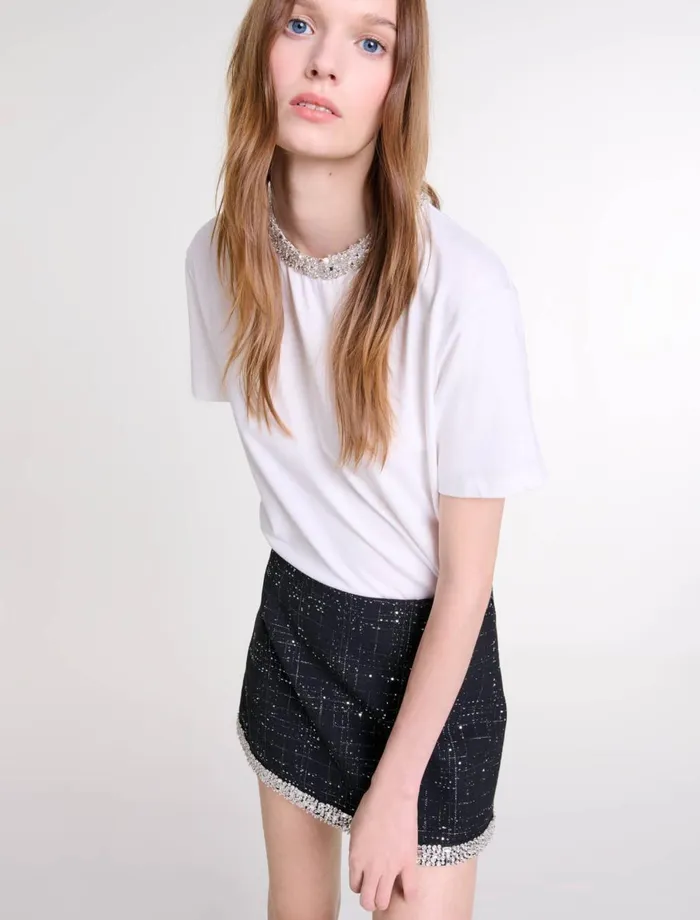 Skirts and Shorts Women Maje Sequinned Skort Black