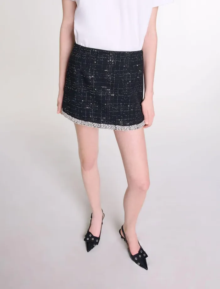 Skirts and Shorts Women Maje Sequinned Skort Black