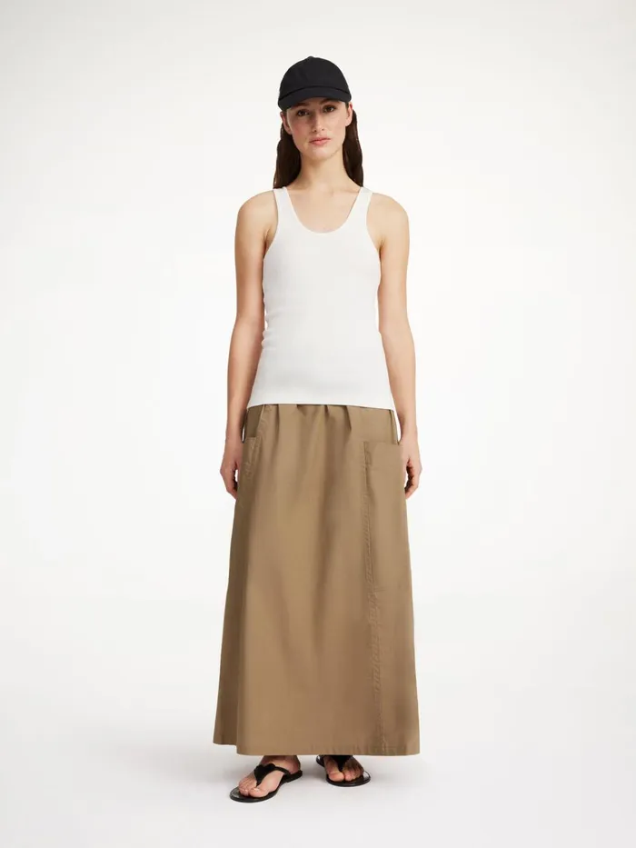 Skirts Women By Malene Birger Catterine Organic Cotton Maxi Skirt Shitake