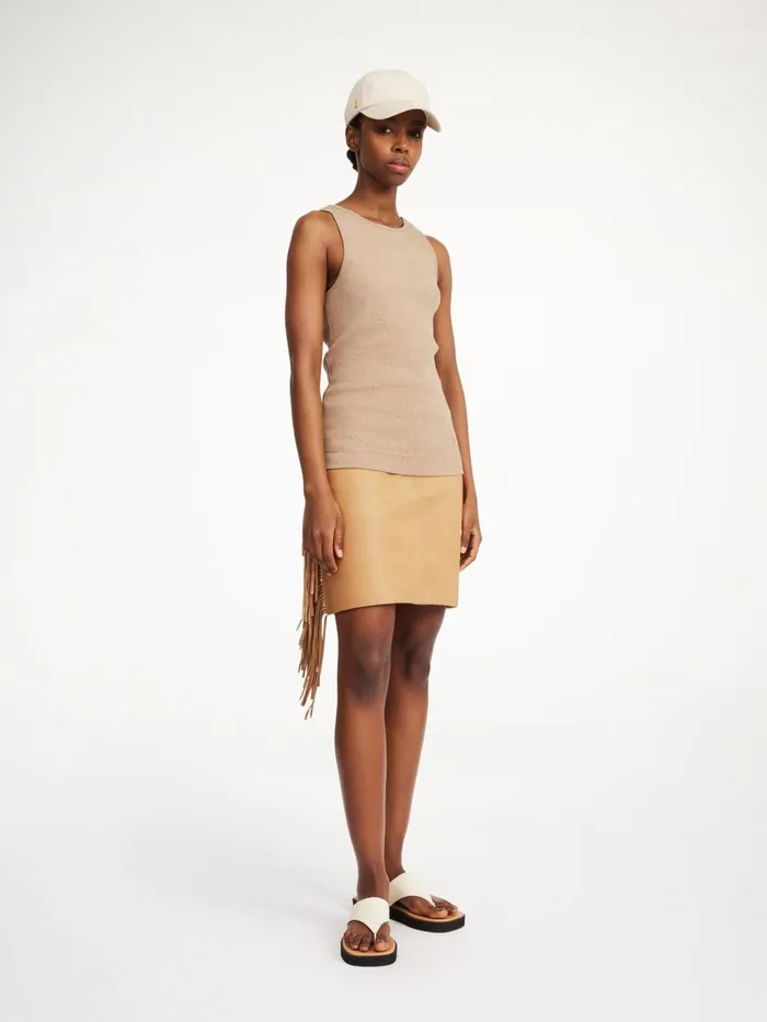 Skirts Women By Malene Birger Coras Leather Mini Skirt Tan