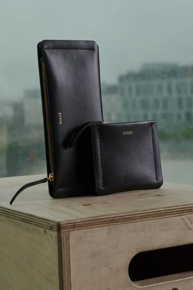 Small Leather Goods Women Soeur VENERDI PURSE Coal