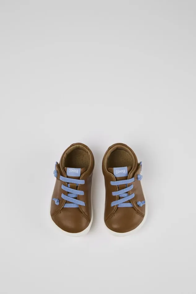 Sneakers Kids Camper Peu Brown Leather Basket Sneakers Kids Camper Peu Brown Leather Basket