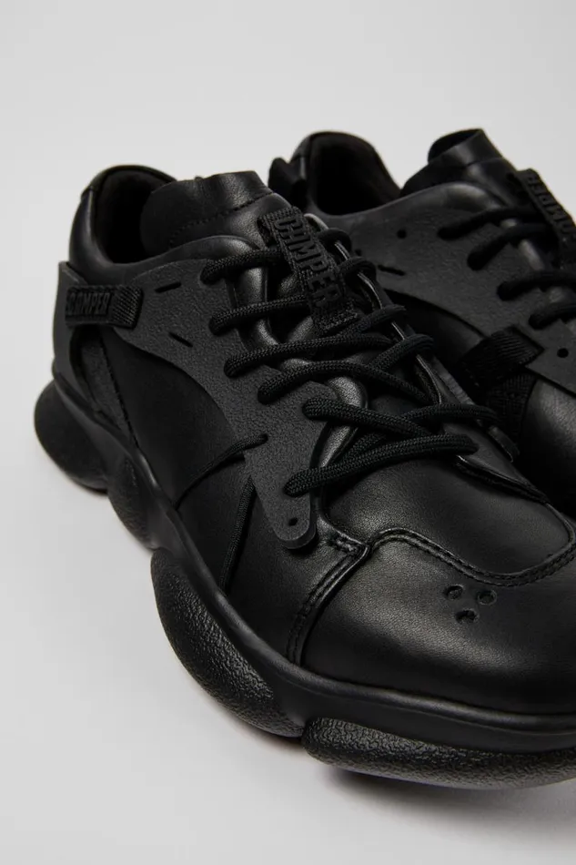 Sneakers Women Camper Karst Black Leather And Textile Sneakers