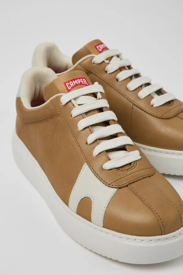 Sneakers Women Camper Twins Brown Leather Sneaker