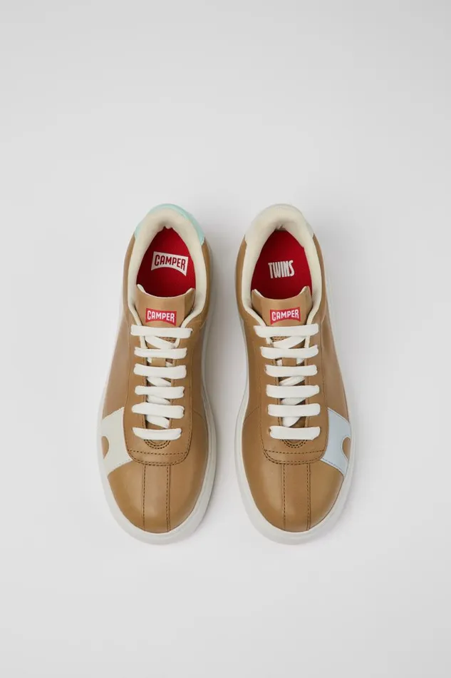 Sneakers Women Camper Twins Brown Leather Sneaker Sneakers Women Camper Twins Brown Leather Sneaker