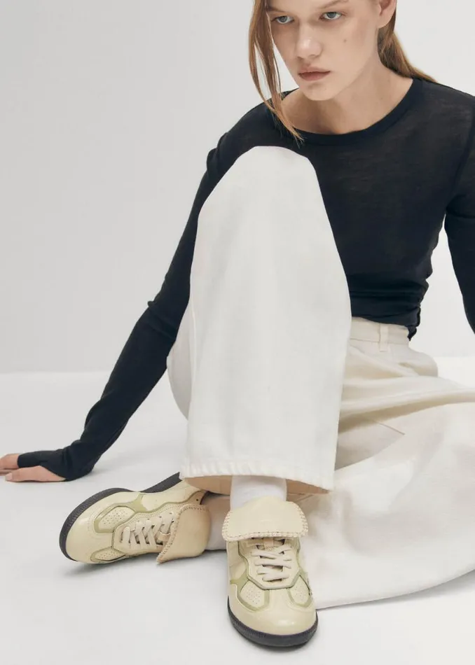 Sneakers WomenMen ALOHAS Tb490 Club Onix Cream Leather Sneakers