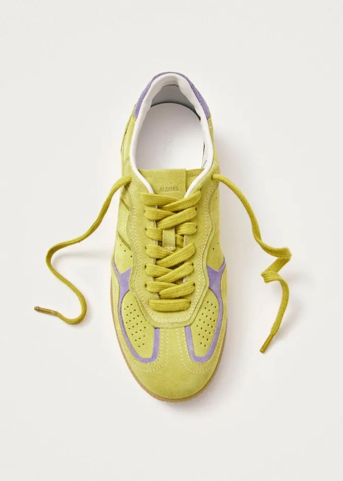 Sneakers WomenMen ALOHAS Tb490 Rife Acid Green Leather Sneakers