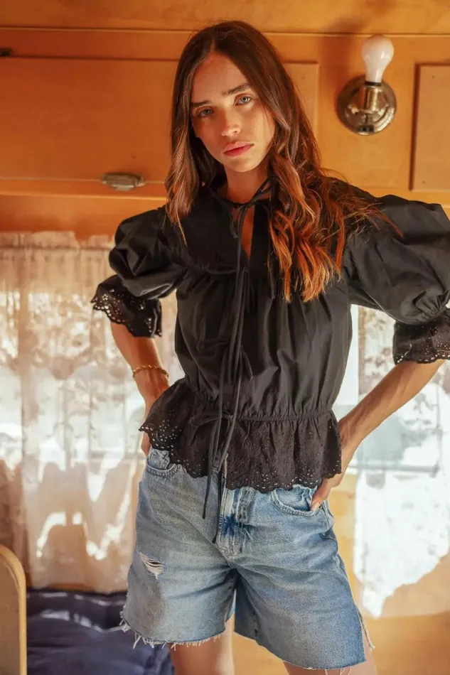 Sofia Blouse In Black 8211 FINAL SALE Black Women Bohme Blouses