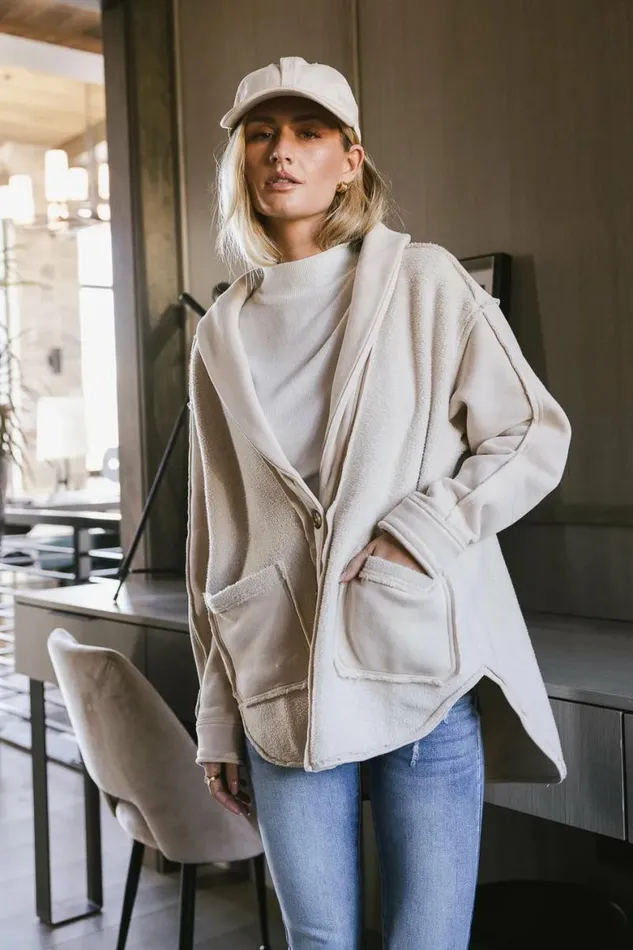 Sophie Cozy Jacket In Natural Natural Women Bohme Outerwear