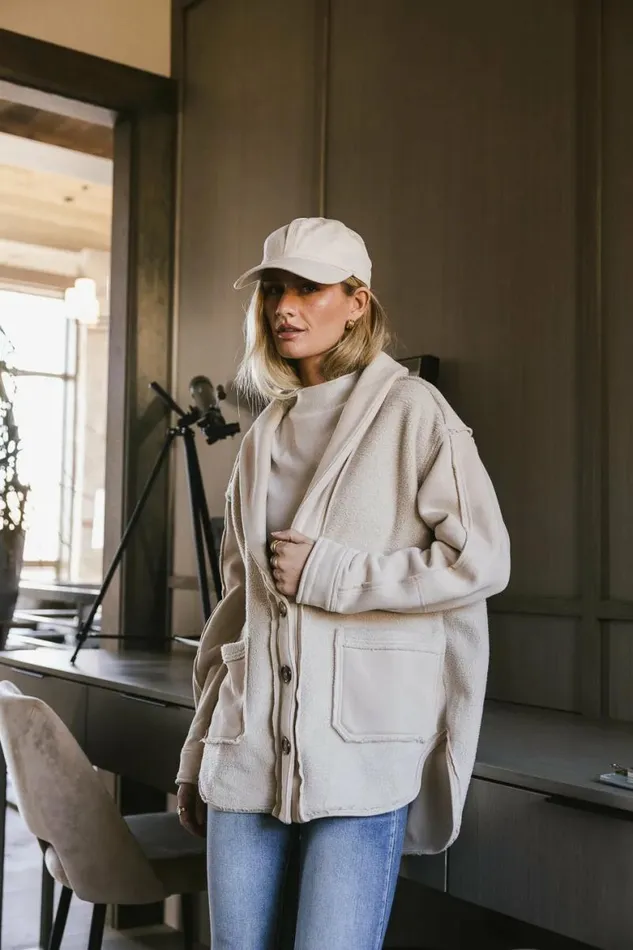 Sophie Cozy Jacket In Natural Natural Women Bohme Outerwear