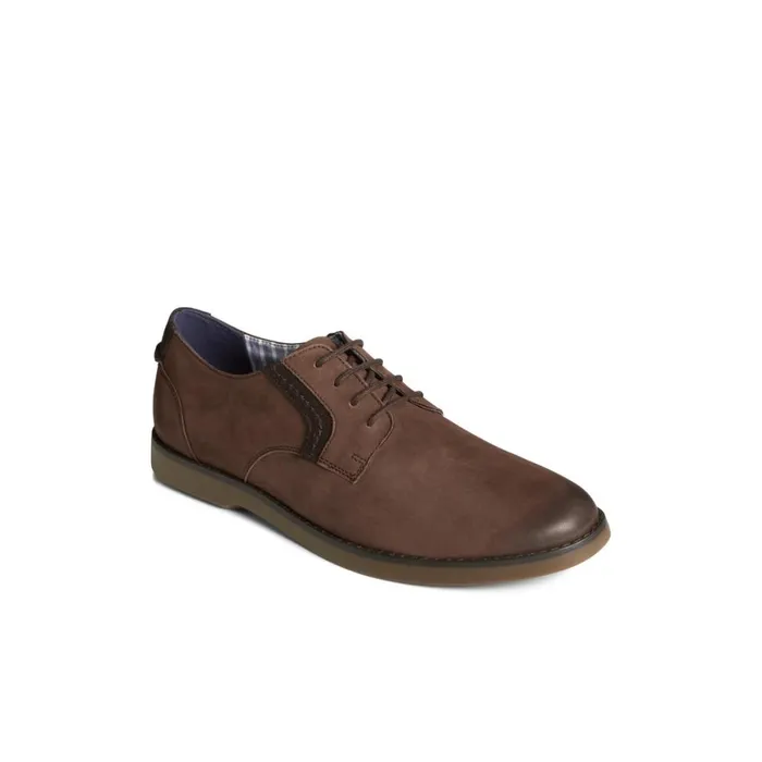 Sperry Newman Oxford Dress Shoe Brown Leather Nubuck Men Loafers and Oxfords