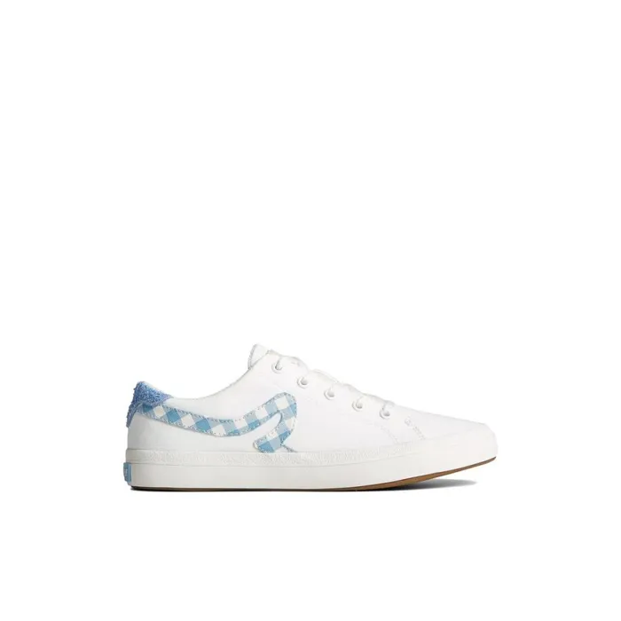 Sperry Sandy Gingham Sneaker White Textile Woven Women Sneakers