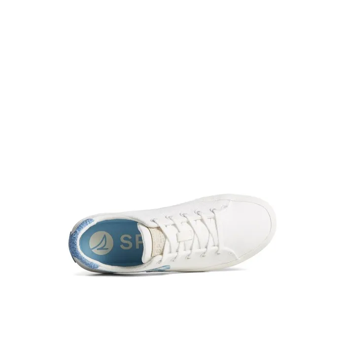 Sperry Sandy Gingham Sneaker White Textile Woven Women Sneakers