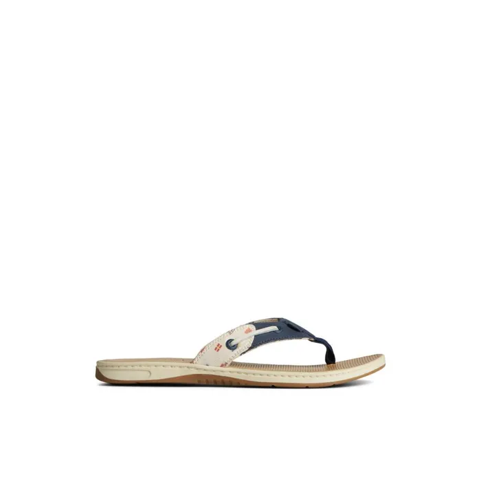Sperry Seafish Nautical Flip Flop White Women Sandals