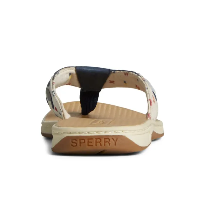 Sperry Seafish Nautical Flip Flop White Women Sandals